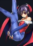  :p bare_shoulders bat bridal_gauntlets cleavage_cutout demon_wings head_wings lilith_aensland masayu pantyhose purple_hair red_eyes short_hair tongue vampire_(game) wings 