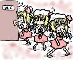  bathroom flandre_scarlet frenchrice multiple_persona tears waiting_in_line 
