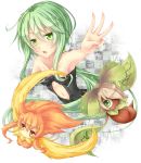  armpits character_request green_eyes green_hair long_hair looking_at_viewer shintani_tsushiya tagme yuu-gi-ou 