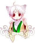  animal_ears cat_ears extra_ears ja&#039;far looking_at_viewer magi_the_labyrinth_of_magic nou_(suparna) red_eyes short_hair simple_background solo white_background white_hair 