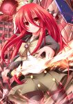  1girl absurdres fire highres long_hair red_eyes redhead shakugan_no_shana shana sword thigh-highs wakagi_repa weapon 