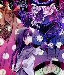  1girl akemi_homura braid capelet hairband hat homulilly mahou_shoujo_madoka_magica purple_hair ranan skirt twin_braids violet_eyes walpurgisnacht_(madoka_magica) witch_(madoka_magica) 