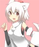  1girl animal_ears detached_sleeves hat highres inubashiri_momiji mii short_hair silver_hair solo tail tokin_hat touhou wolf_ears wolf_tail 