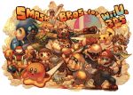  arm_cannon armor black_hair blonde_hair blue_eyes bowser brown_hair donkey_kong facial_hair fox_mccloud gloves hat helmet highres kid_icarus kirby kirby_(series) link long_hair madogiwa_totto mario metroid mustache nintendo pikachu pokemon ponytail rockman_(character) samus_aran shield shovel smile star_fox super_mario_bros. super_smash_bros. sword the_legend_of_zelda trainer_(wii_fit) villager_(doubutsu_no_mori) weapon wings worktool 