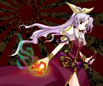  1girl buckle hair_ribbon lavender_hair long_hair pfalz ponytail red_eyes ribbon solo sword touhou watatsuki_no_yorihime weapon 