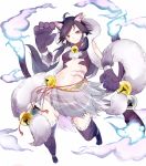  animal_ears bell black_hair cat_ears cat_paws jingle_bell kurone_(p&amp;d) paws puzzle_&amp;_dragons red_eyes tugmix 