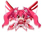  1girl chibi long_hair open_mouth pink_hair red_eyes reku simple_background solo twintails vividred vividred_operation white_background 