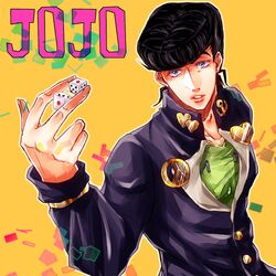  1boy dice higashikata_jousuke jojo_no_kimyou_na_bouken pompadour solo 