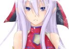  1girl character_request long_hair looking_at_viewer purple_hair shintani_tsushiya simple_background solo violet_eyes white_background yuu-gi-ou 