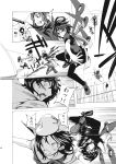  3girls asymmetrical_wings chado comic highres houjuu_nue kumoi_ichirin monochrome multiple_girls murasa_minamitsu tagme touhou translated wings 