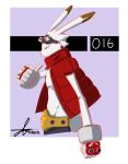  1boy animal_ears autumn-north belt furry gloves goggles goggles_on_head king_kazuma male open_vest rabbit_ears red_eyes signature solo summer_wars 