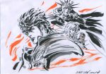  4boys hayama_jun&#039;ichi hokuto_no_ken jagi kenshirou marker_(medium) multiple_boys raoh toki_(hokuto_no_ken) traditional_media 