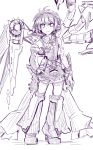  alternate_costume alternate_wings asymmetrical_wings boots headphones houjuu_nue kazetto mechanical_wings mismatched_sleeves monochrome touhou wings 