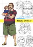  1boy 1girl amane_suzuha banjoo brown_hair character_name child closed_eyes crying expressions facial_hair family father_and_daughter glasses happy hashida_itaru pouch shoes shorts smile spoilers steins;gate timeskip young 